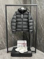 Moncler Maya laminated leather logo Classic Short Down