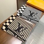 Louis Vuitton Khaki Striped Cashmere Scarf Size: 30*180cm - Image 2