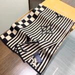 Louis Vuitton Khaki Striped Cashmere Scarf Size: 30*180cm - Image 6