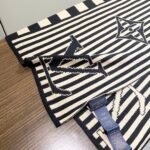 Louis Vuitton Khaki Striped Cashmere Scarf Size: 30*180cm - Image 8