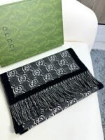 GUCCI 2024 Winter Series Double G Jacquard Scarf  Size: 180*35cm - Image 2