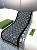 GUCCI 2024 Winter Series Double G Jacquard Scarf  Size: 180*35cm - Image 5