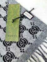 GUCCI 2024 Winter Series Double G Jacquard Scarf  Size: 180*35cm - Image 7