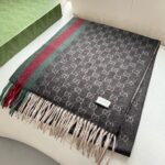 Gucci classic cashmere black shawl scarf size: 70*200cm - Image 7