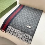 Gucci classic cashmere dark gray shawl scarf size: 70*200cm - Image 7