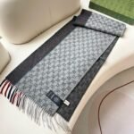 Gucci classic cashmere dark gray shawl scarf size: 70*200cm - Image 4