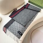 Gucci classic cashmere dark gray shawl scarf size: 70*200cm - Image 3