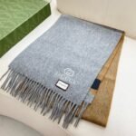Gucci double-sided different color jacquard 100% lamb wool Scarf  Size: 35*190cm - Image 8