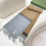 Gucci double-sided different color jacquard 100% lamb wool Scarf  Size: 35*190cm - Image 7