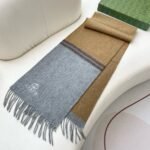 Gucci double-sided different color jacquard 100% lamb wool Scarf  Size: 35*190cm - Image 4