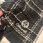 Chanel Classic Black and White Chanel Style Pattern 100% Sheep Wool Scarf  Size: 32*186cm - Image 8