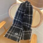 Chanel Classic Black and White Chanel Style Pattern 100% Sheep Wool Scarf  Size: 32*186cm - Image 4