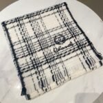 Chanel Classic Black and White Chanel Style Pattern 100% Sheep Wool Scarf  Size: 32*186cm - Image 8