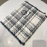 Chanel Classic Black and White Chanel Style Pattern 100% Sheep Wool Scarf  Size: 32*186cm - Image 3