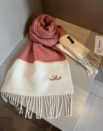 CHANEL 100% cashmere water ripple small scarf  Size: 30*180cm
