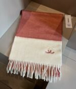 CHANEL 100% cashmere water ripple small scarf  Size: 30*180cm - Image 4