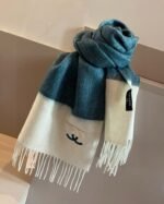 CHANEL 100% cashmere water ripple small scarf  Size: 30*180cm - Image 7