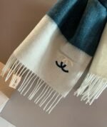 CHANEL 100% cashmere water ripple small scarf  Size: 30*180cm - Image 6
