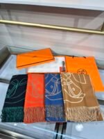 Hermes high-end 100% cashmere scarf Size: 40*195cm - Image 2