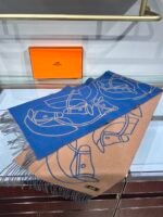 Hermes high-end 100% cashmere scarf Size: 40*195cm - Image 7