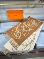 Hermes high-end 100% cashmere scarf Size: 40*195cm - Image 8