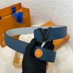 Louis Vuitton LV double-sided two-color lychee pattern belt Width: 4cm - Image 8