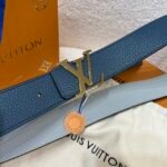 Louis Vuitton LV double-sided two-color lychee pattern belt Width: 4cm - Image 8
