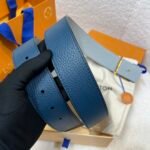 Louis Vuitton LV double-sided two-color lychee pattern belt Width: 4cm - Image 6