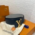 Louis Vuitton LV double-sided two-color lychee pattern belt Width: 4cm - Image 3