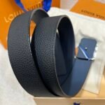 Louis Vuitton LV double-sided two-color lychee pattern belt Width: 4cm - Image 7