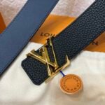 Louis Vuitton LV double-sided two-color lychee pattern belt Width: 4cm - Image 8