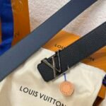 Louis Vuitton LV double-sided two-color lychee pattern belt Width: 4cm - Image 9