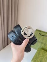 GUCCI Interlocking Double G Buckle Belt Width: 4.0cm - Image 9