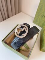 GUCCI Interlocking Double G Buckle Belt Width: 4.0cm - Image 8