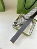 GUCCI GG Supreme interlocking double G buckle canvas belt Width: 3.8cm - Image 4