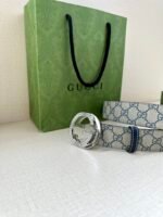 GUCCI GG Supreme interlocking double G buckle canvas belt Width: 3.8cm - Image 3