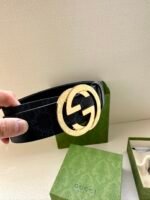 GUCCI GG Supreme interlocking double G buckle canvas belt Width: 3.8cm - Image 3