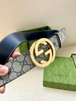 GUCCI GG Supreme interlocking double G buckle canvas belt Width: 3.8cm - Image 5