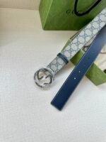 GUCCI GG Supreme interlocking double G buckle canvas belt Width: 3.8cm - Image 6