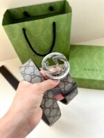 GUCCI GG Supreme interlocking double G buckle canvas belt Width: 3.8cm - Image 5