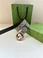 GUCCI GG Supreme interlocking double G buckle canvas belt Width: 3.8cm - Image 4