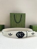 adidas x Gucci joint series leather belt Wide band: 4.0cm