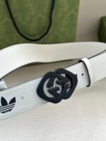 adidas x Gucci joint series leather belt Wide band: 4.0cm - Image 7