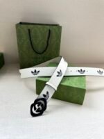 adidas x Gucci joint series leather belt Wide band: 4.0cm - Image 6