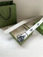 adidas x Gucci joint series leather belt Wide band: 4.0cm - Image 3