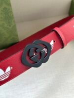 adidas x Gucci joint series leather belt Wide band: 4.0cm - Image 8