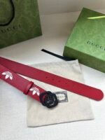 adidas x Gucci joint series leather belt Wide band: 4.0cm - Image 5