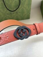 GUCCI printed embossed blue leather belt Width: 4.0cm - Image 8