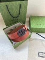 GUCCI printed embossed blue leather belt Width: 4.0cm - Image 5