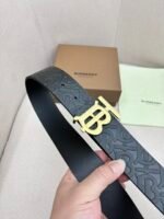 BURBERRY Men's Metal Buckle Top Layer Leather Double-Sided Belt Width: 4.0cm - Image 5